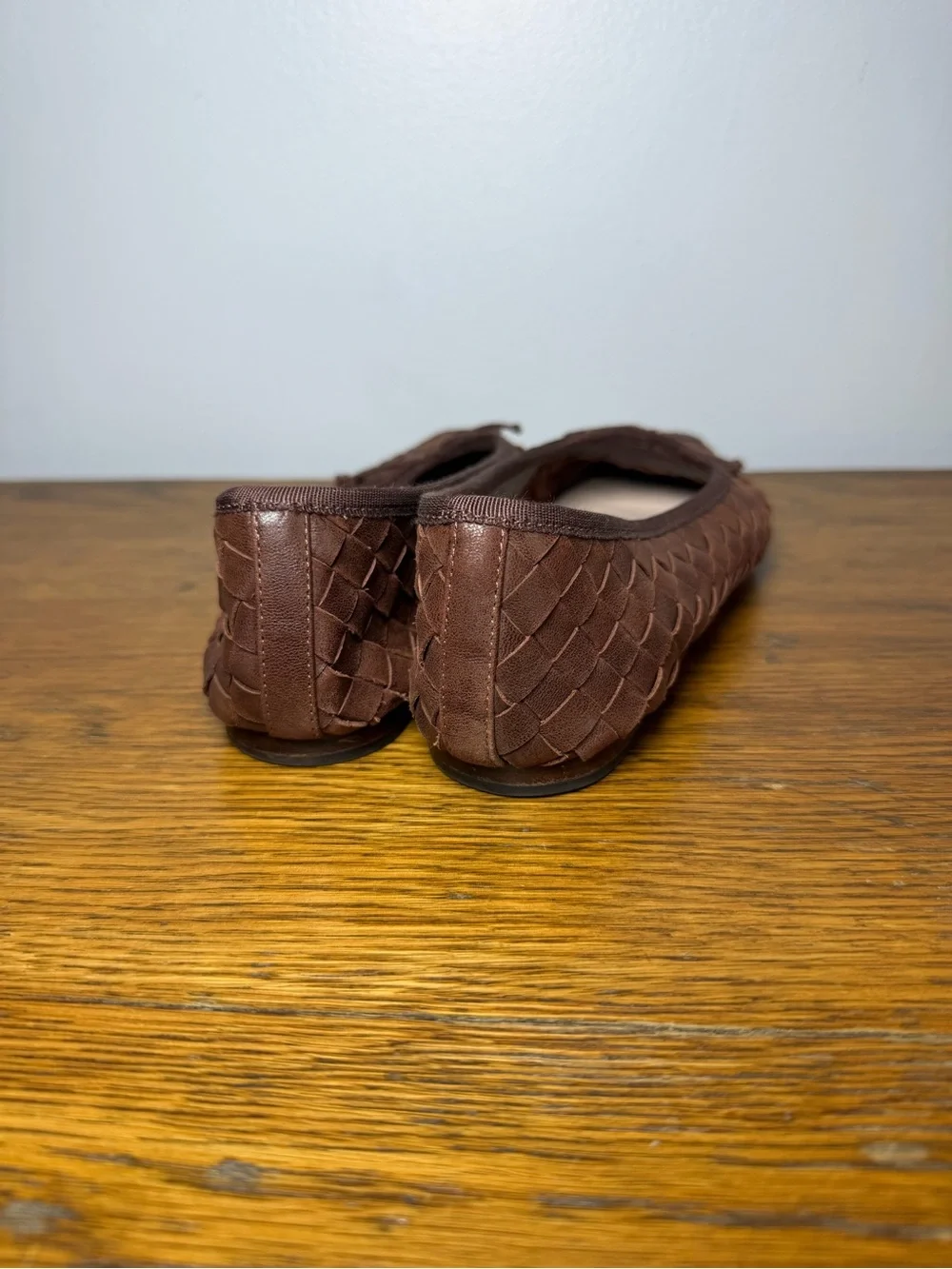 Loeffler Randall Size 9 • Landry Brown Woven Leather Ballerina Flats.